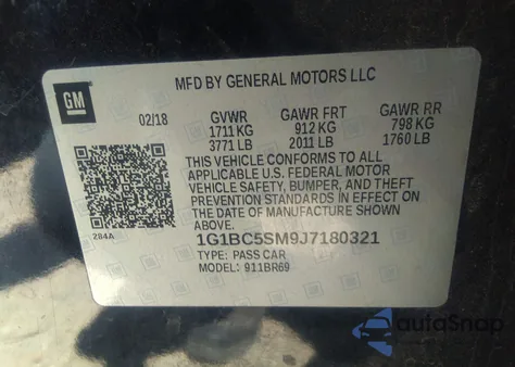 2018 Chevrolet Cruze Ls Auto from USA, damaged, VIN 1G1BC5SM9J7180321